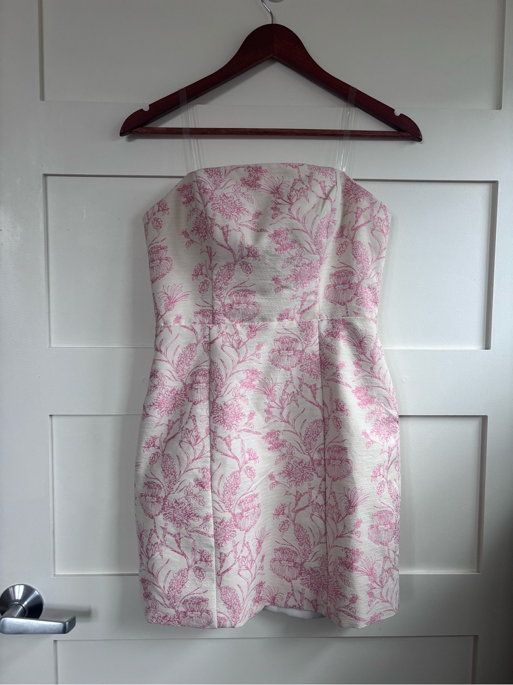 Strapless Pink Floral Dress